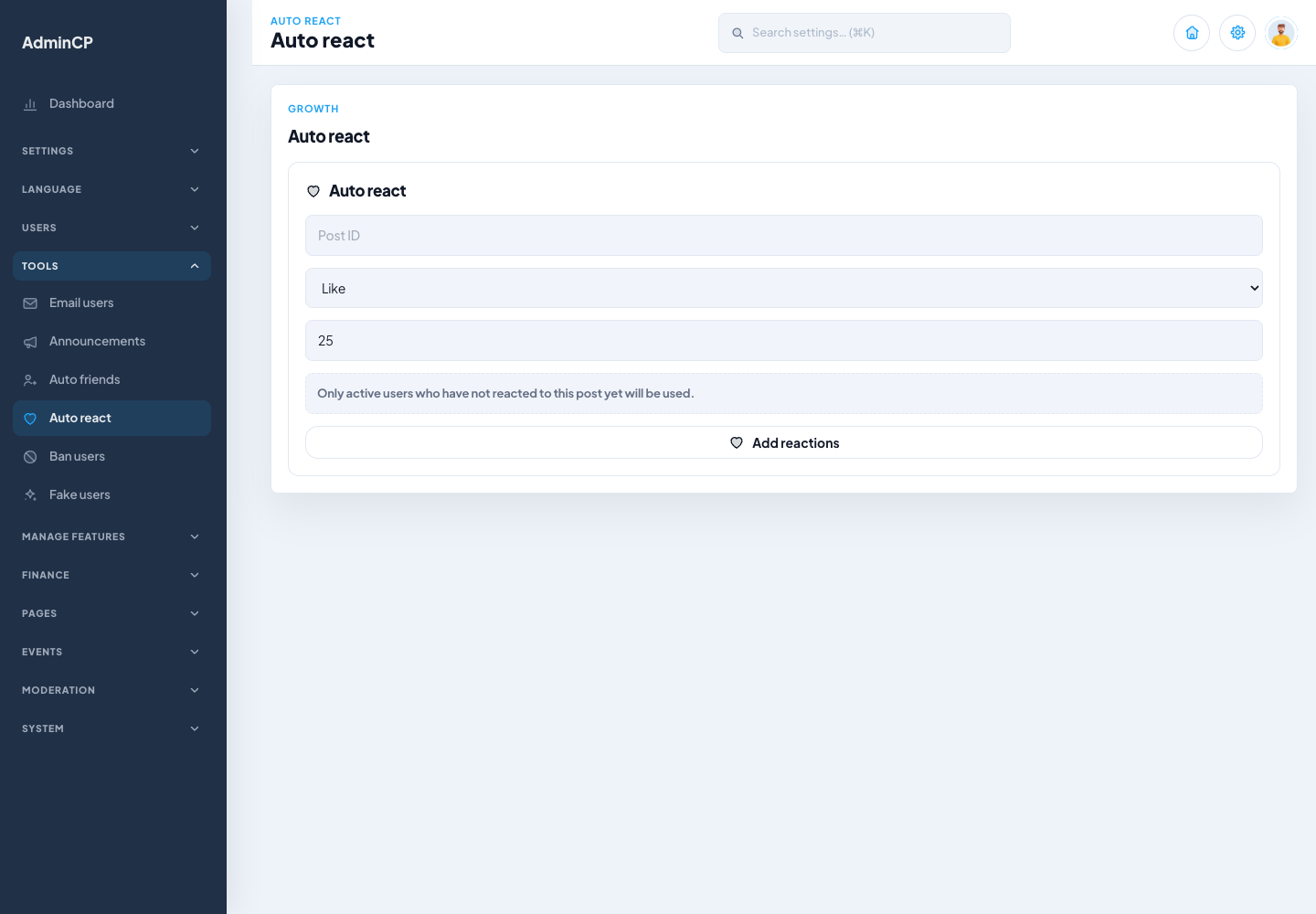 Admin tools